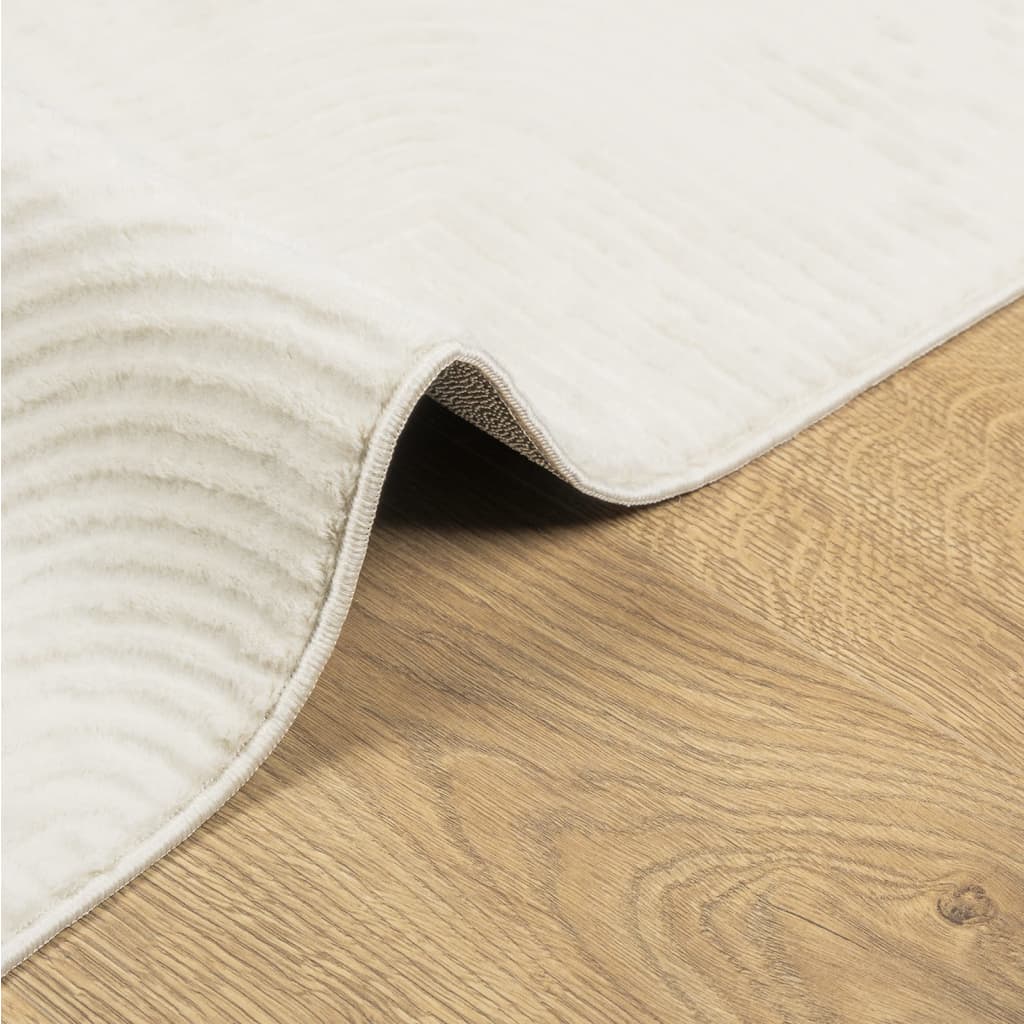 vidaXL Teppich IZA Kurzflor Skandinavischer Look Creme 80x150 cm