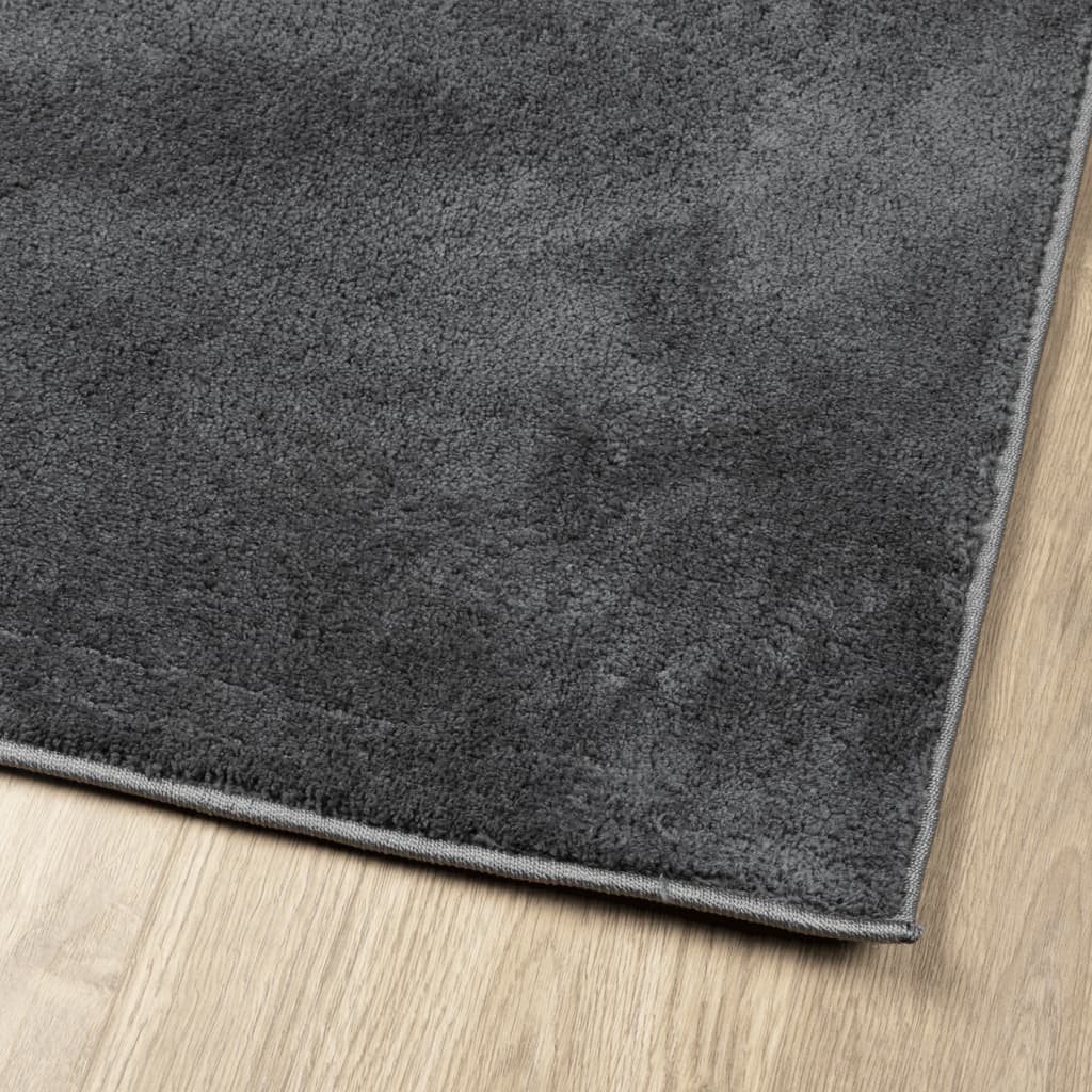 vidaXL Teppich OVIEDO Kurzflor Anthrazit 120x120 cm