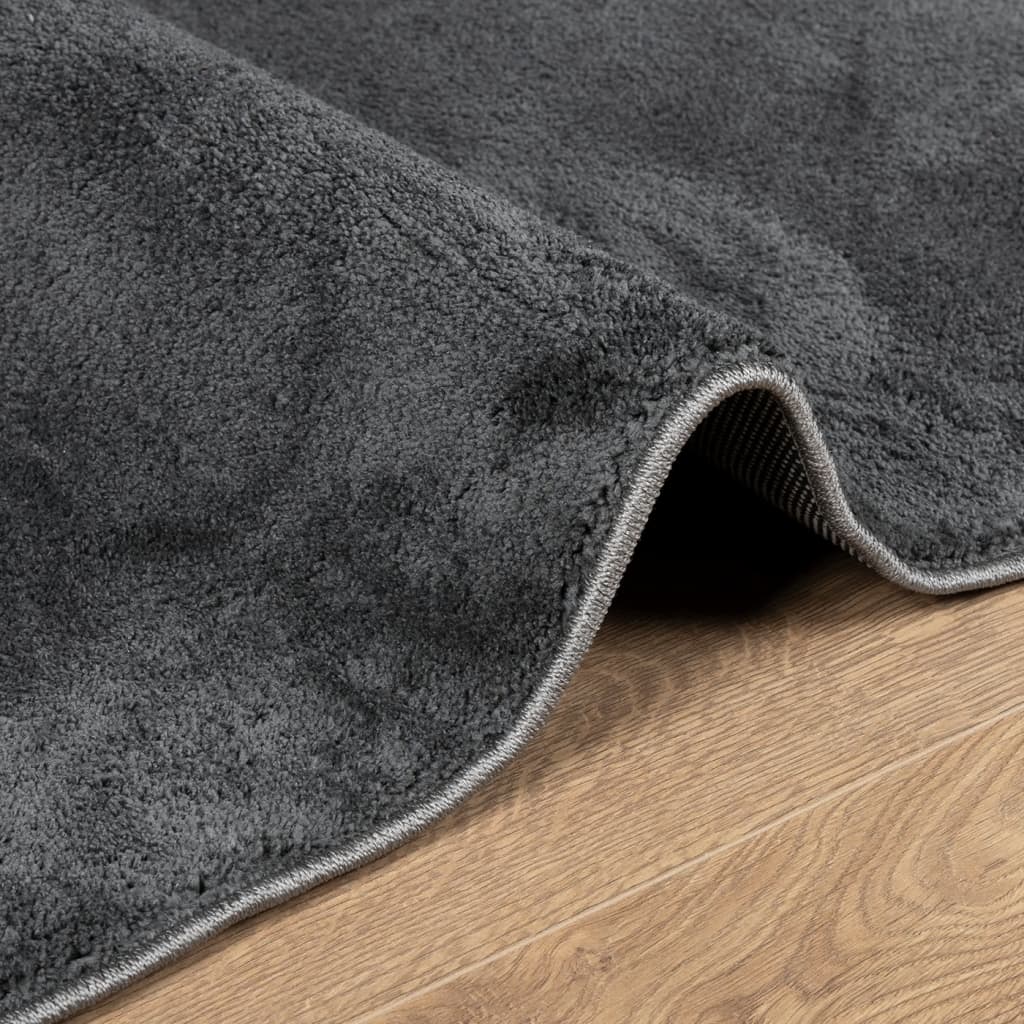 vidaXL Teppich OVIEDO Kurzflor Anthrazit 120x120 cm