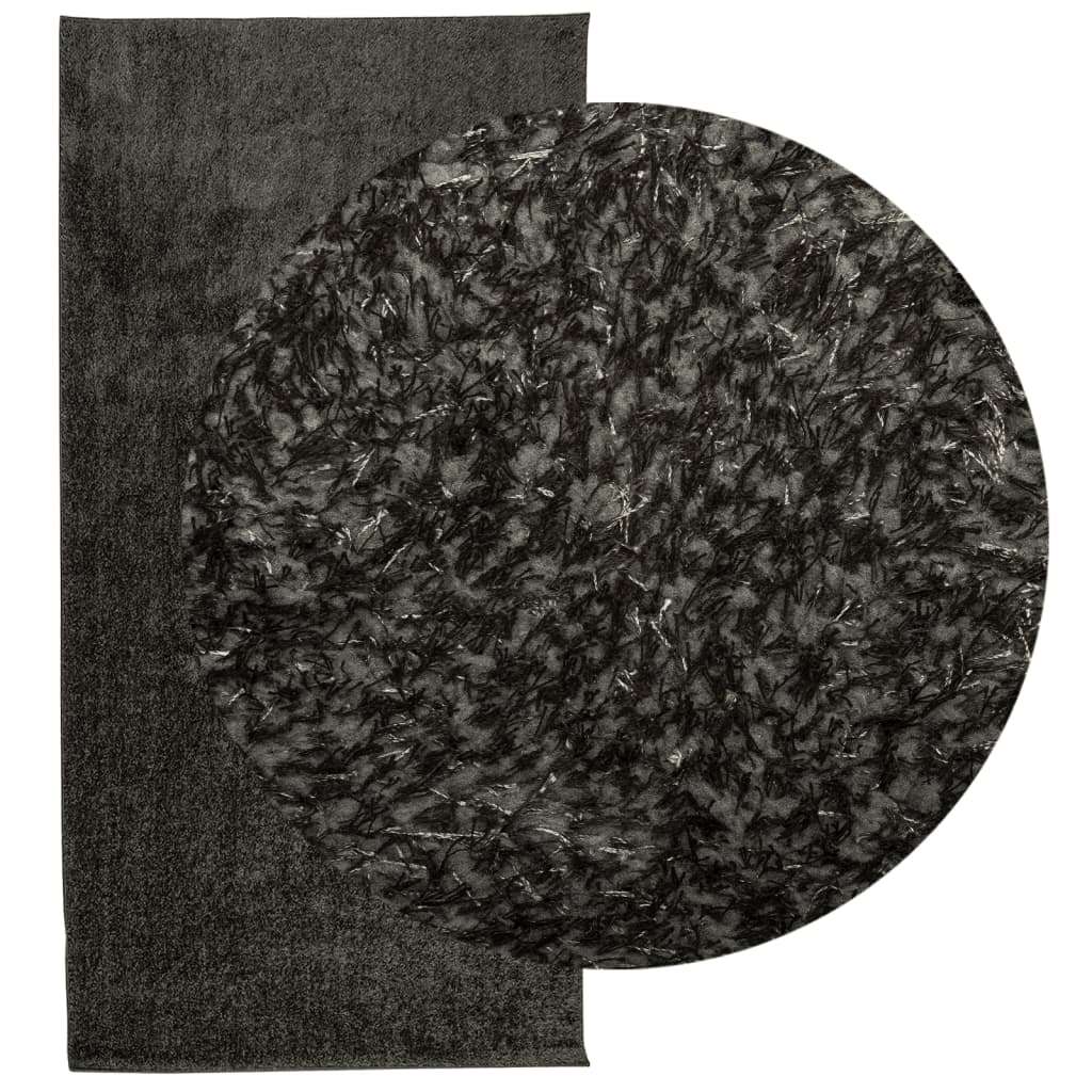 vidaXL Teppich ISTAN Hochflor Glänzend Anthrazit 100x200 cm
