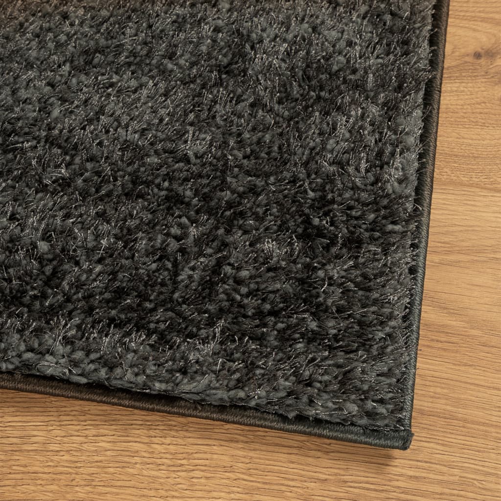 vidaXL Teppich ISTAN Hochflor Glänzend Anthrazit 100x200 cm