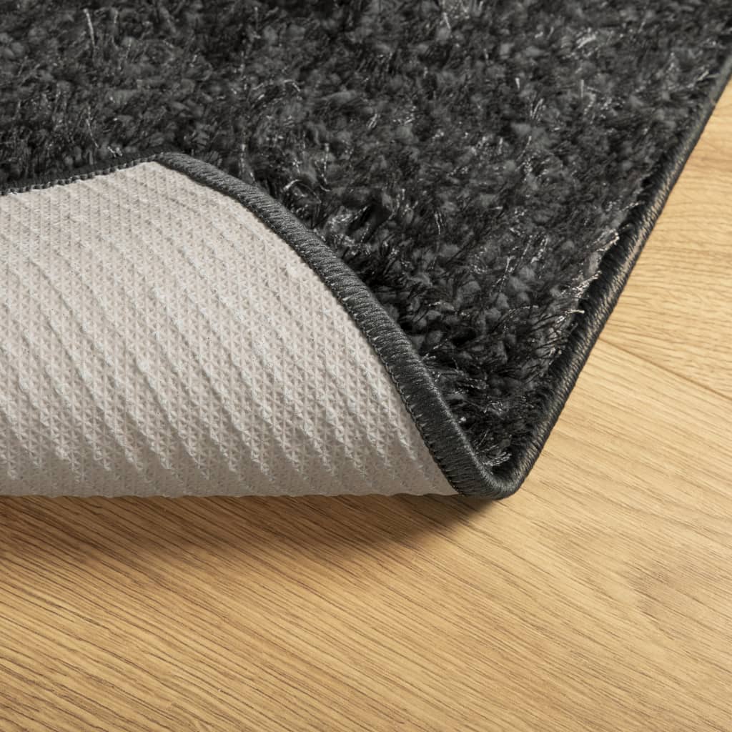 vidaXL Teppich ISTAN Hochflor Glänzend Anthrazit 100x200 cm