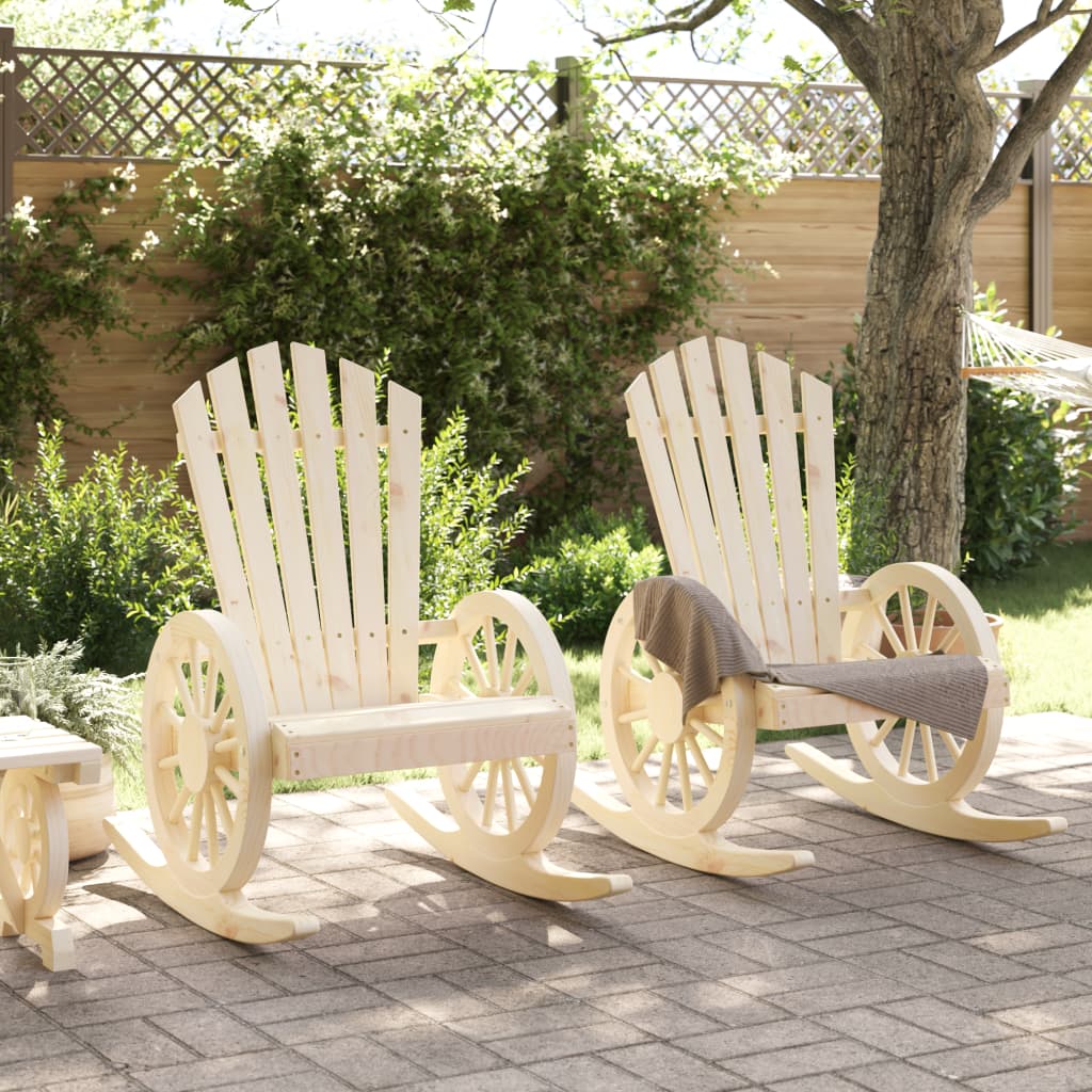 vidaXL Adirondack-Schaukelstühle 2 Stk. Massivholz Tanne