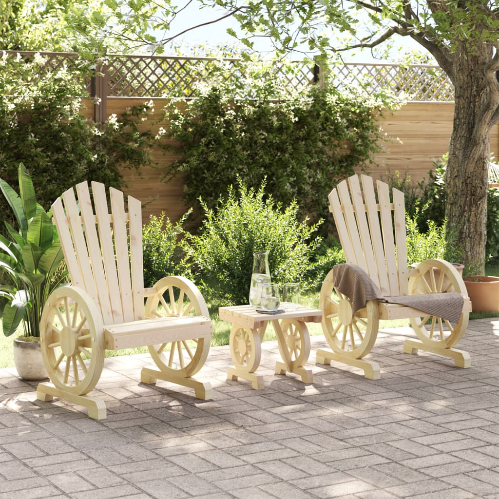 vidaXL 3-tlg. Garten-Lounge-Set Massivholz Tanne