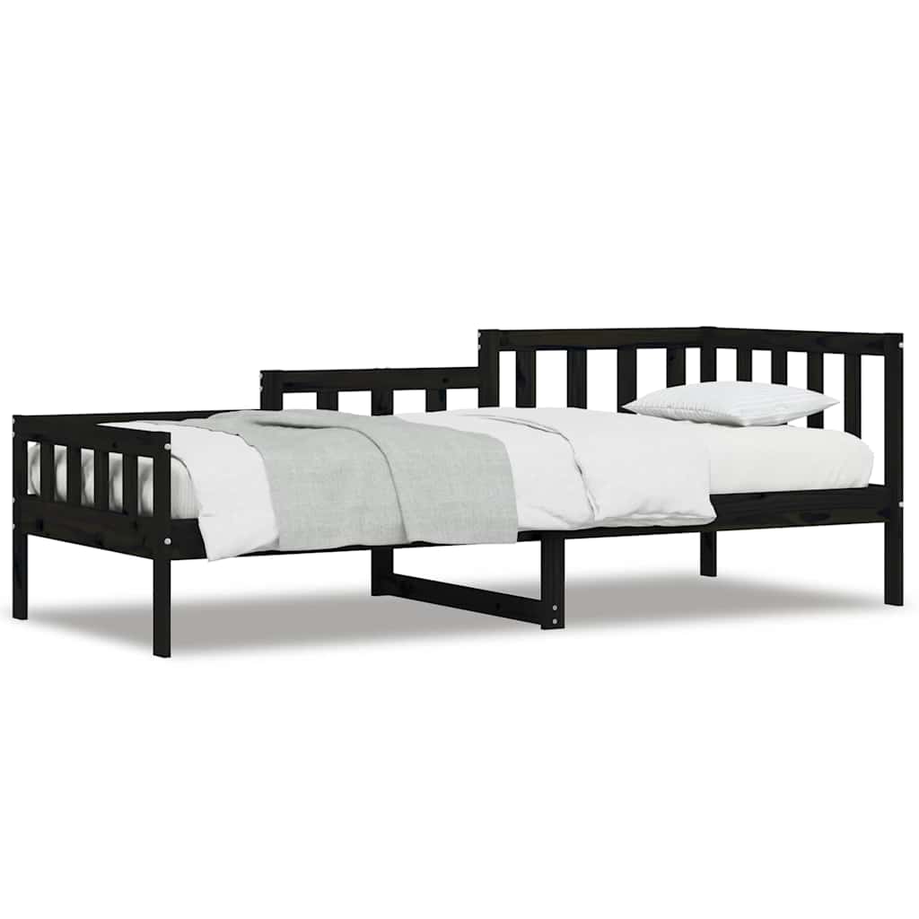vidaXL Tagesbett Schwarz 80x200 cm Massivholz Kiefer
