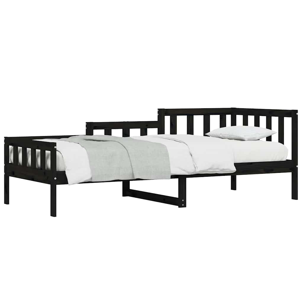 vidaXL Tagesbett Schwarz 80x200 cm Massivholz Kiefer