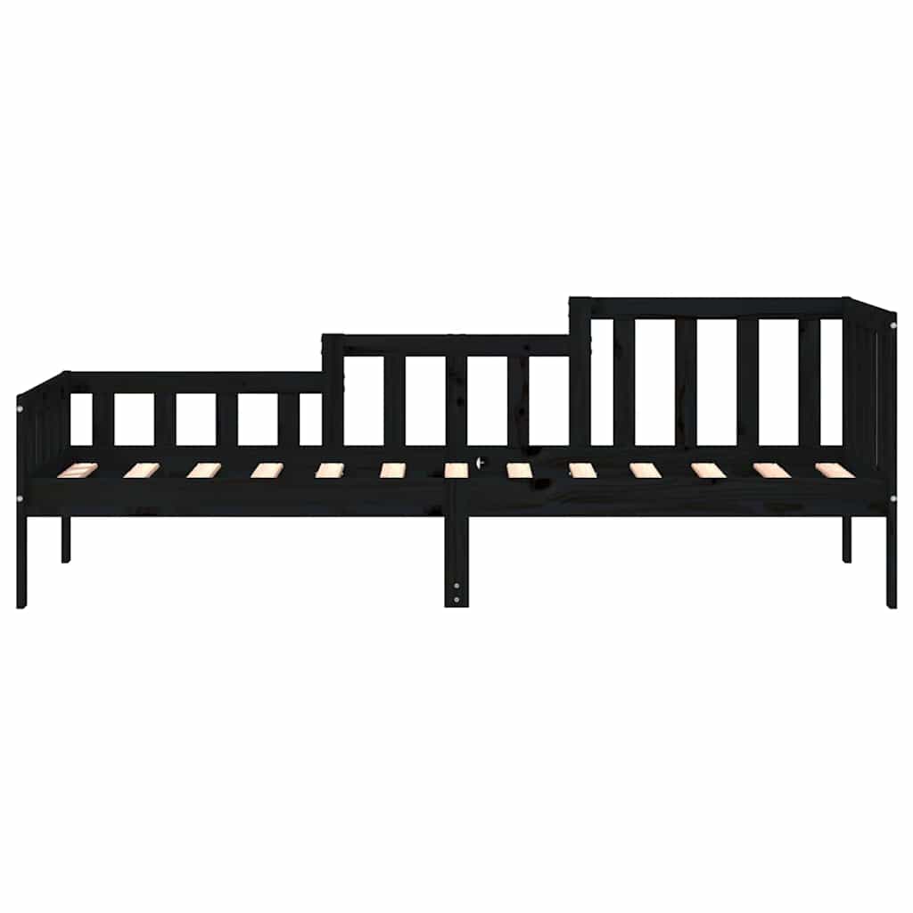 vidaXL Tagesbett Schwarz 80x200 cm Massivholz Kiefer