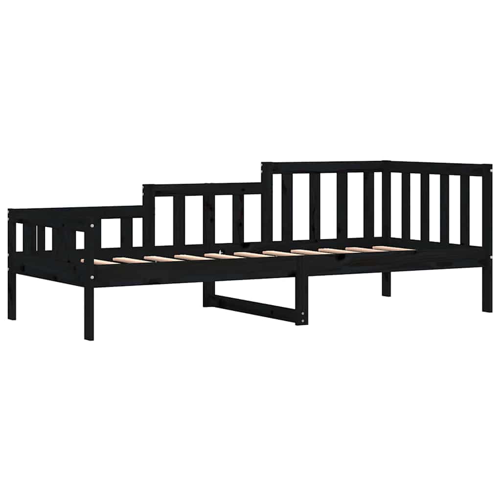 vidaXL Tagesbett Schwarz 80x200 cm Massivholz Kiefer