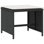 vidaXL Gartenhocker mit Kissen 4 Stk. Schwarz 41x41x36 cm Poly Rattan