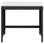 vidaXL Gartenhocker mit Kissen 4 Stk. Schwarz 41x41x36 cm Poly Rattan
