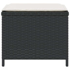 vidaXL Gartenhocker mit Kissen 4 Stk. Schwarz 41x41x36 cm Poly Rattan