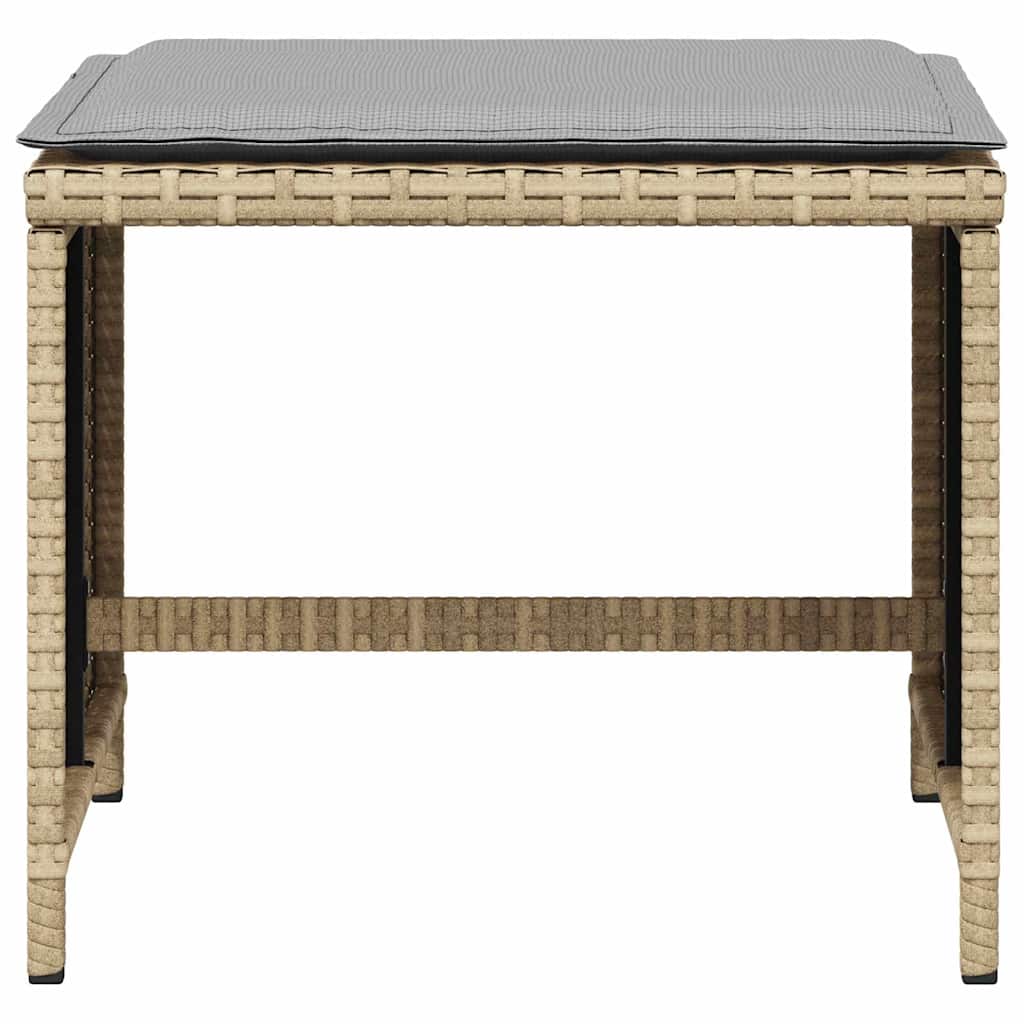 vidaXL Gartenhocker Kissen 4Stk. Beigemischung 41x41x36 cm Poly Rattan