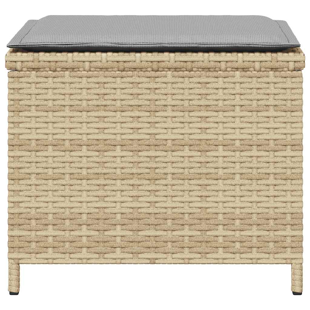 vidaXL Gartenhocker Kissen 4Stk. Beigemischung 41x41x36 cm Poly Rattan