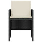 vidaXL 3-tlg. Bistro-Set mit Kissen Schwarz Poly Rattan