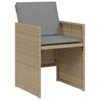 vidaXL 3-tlg. Bistro-Set mit Kissen Beigemischung Poly Rattan