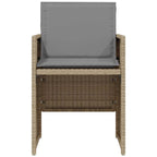 vidaXL 3-tlg. Bistro-Set mit Kissen Beigemischung Poly Rattan