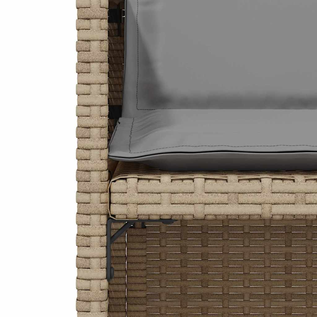 vidaXL 3-tlg. Bistro-Set mit Kissen Beigemischung Poly Rattan
