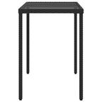 vidaXL Gartentisch mit Glasplatte Schwarz 115x54x74 cm Poly Rattan