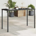 vidaXL Gartentisch mit Glasplatte Schwarz 115x54x74 cm Poly Rattan