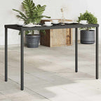 vidaXL Gartentisch mit Glasplatte Schwarz 115x54x74 cm Poly Rattan