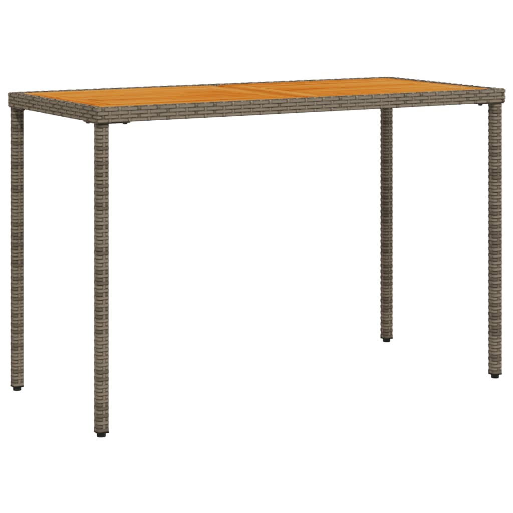 vidaXL Gartentisch mit Akazienholz-Platte Grau 115x54x74cm Poly Rattan
