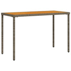 vidaXL Gartentisch mit Akazienholz-Platte Grau 115x54x74cm Poly Rattan