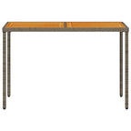 vidaXL Gartentisch mit Akazienholz-Platte Grau 115x54x74cm Poly Rattan