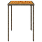 vidaXL Gartentisch mit Akazienholz-Platte Grau 115x54x74cm Poly Rattan