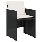 vidaXL 5-tlg. Garten-Essgruppe mit Kissen Schwarz Poly Rattan