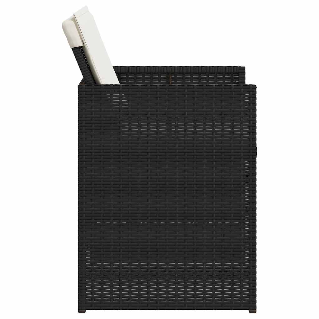 vidaXL 5-tlg. Garten-Essgruppe mit Kissen Schwarz Poly Rattan
