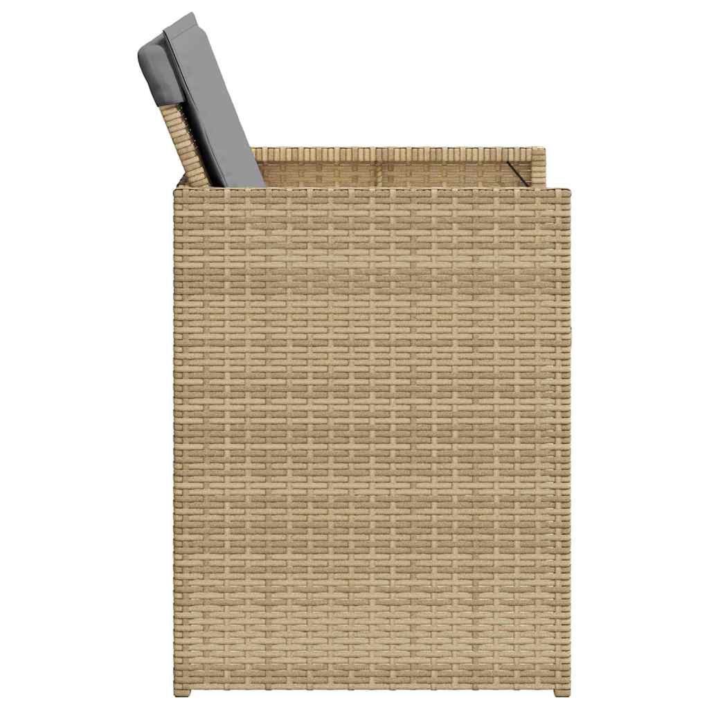 vidaXL 5-tlg. Garten-Essgruppe mit Kissen Beigemischung Poly Rattan