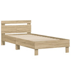 vidaXL Bettgestell ohne Matratze mit Kopfteil Sonoma-Eiche 100x200 cm