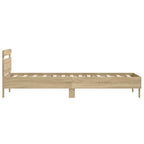vidaXL Bettgestell ohne Matratze mit Kopfteil Sonoma-Eiche 100x200 cm