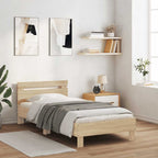 vidaXL Bettgestell ohne Matratze mit Kopfteil Sonoma-Eiche 100x200 cm