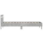 vidaXL Bettgestell mit Kopfteil Betongrau 100x200 cm Holzwerkstoff