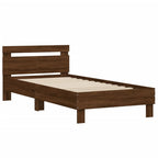 vidaXL Bettgestell ohne Matratze mit Kopfteil Braun Eiche 100x200 cm