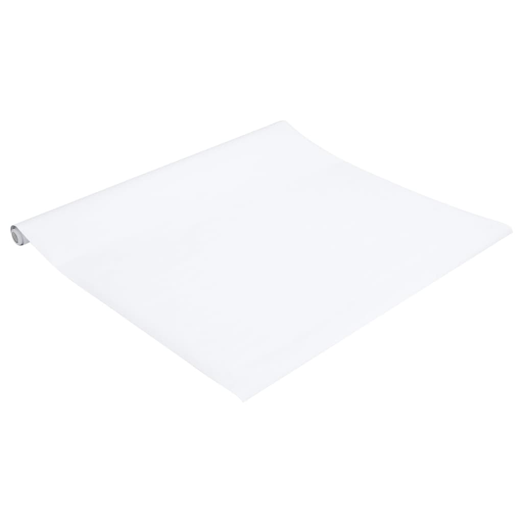 vidaXL Möbelaufkleber Selbstklebend Mattweiß 90x500 cm PVC