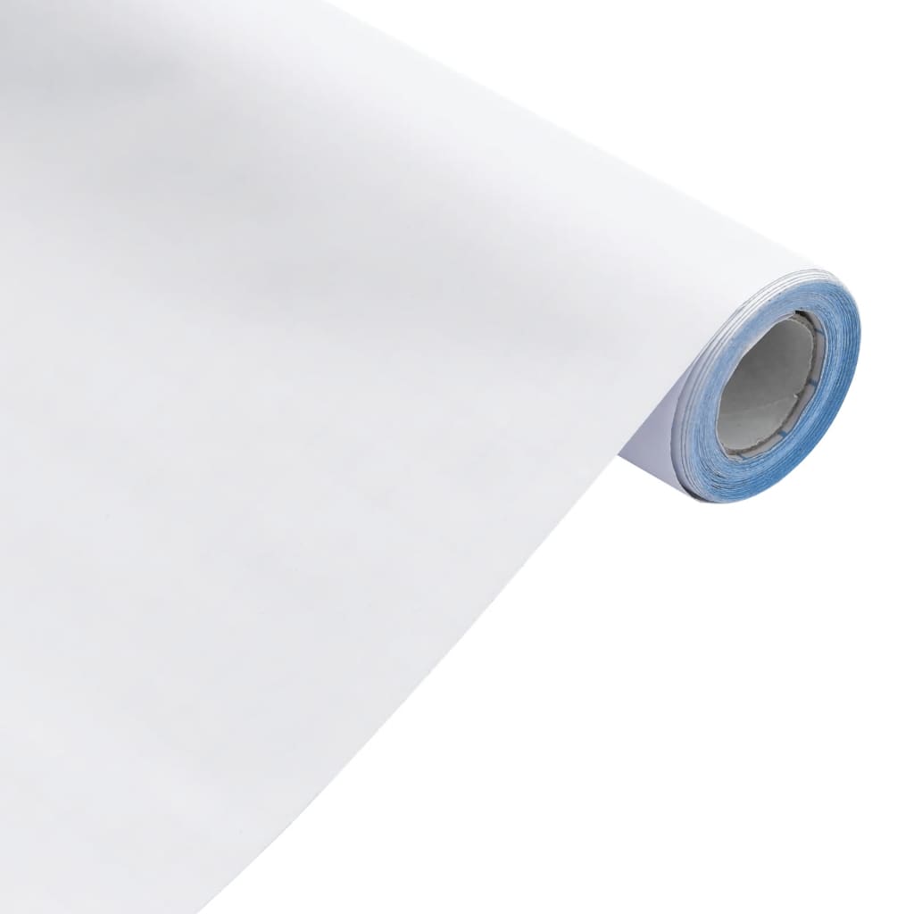 vidaXL Möbelaufkleber Selbstklebend Mattweiß 90x500 cm PVC