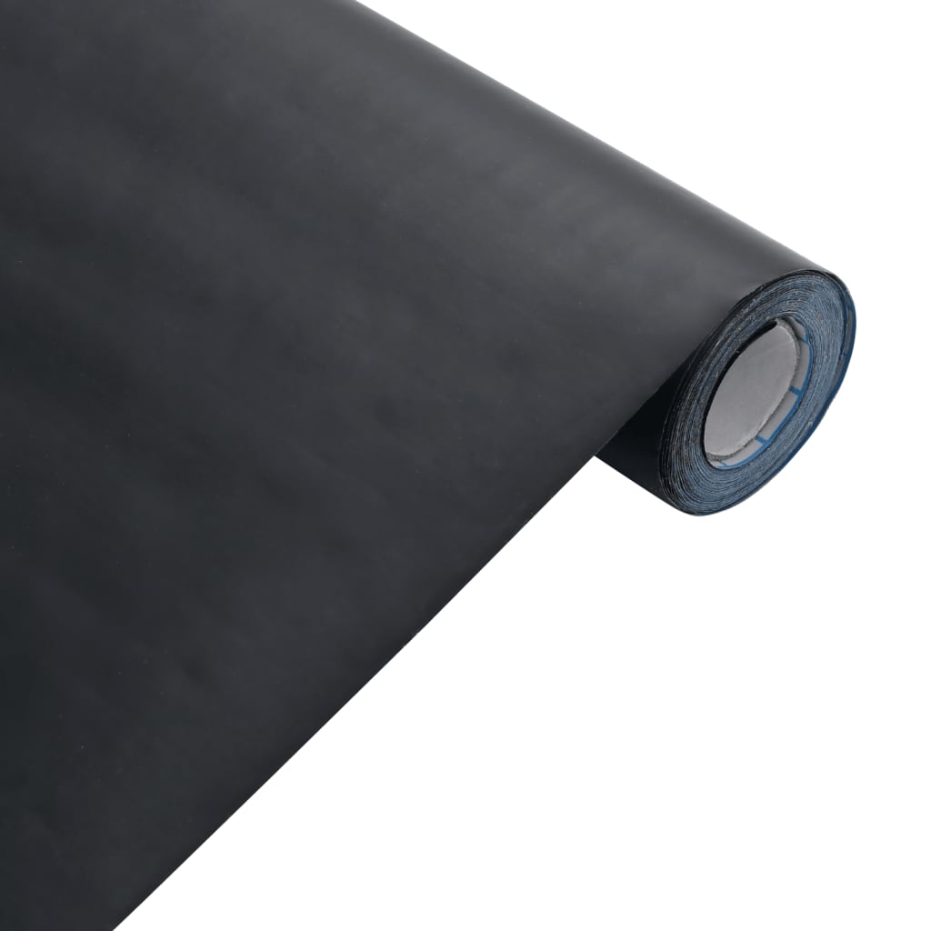 vidaXL Möbelaufkleber Selbstklebend Mattschwarz 90x500 cm PVC