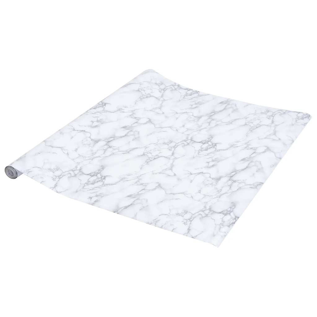 vidaXL Möbelfolie Selbstklebend Marmorweiß 90x500 cm PVC