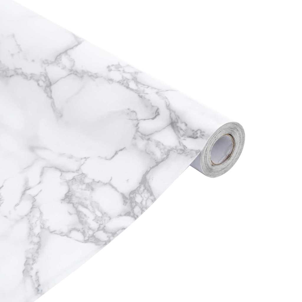 vidaXL Möbelfolie Selbstklebend Marmorweiß 90x500 cm PVC