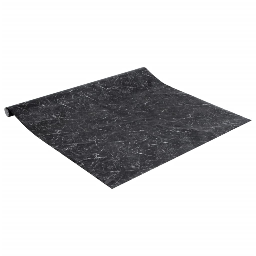 vidaXL Möbelfolie Selbstklebend Marmor-Optik Schwarz 90x500 cm PVC