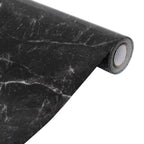 vidaXL Möbelfolie Selbstklebend Marmor-Optik Schwarz 90x500 cm PVC