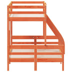 vidaXL Etagenbett 80x200/120x200 cm Wachsbraun Massivholz Kiefer