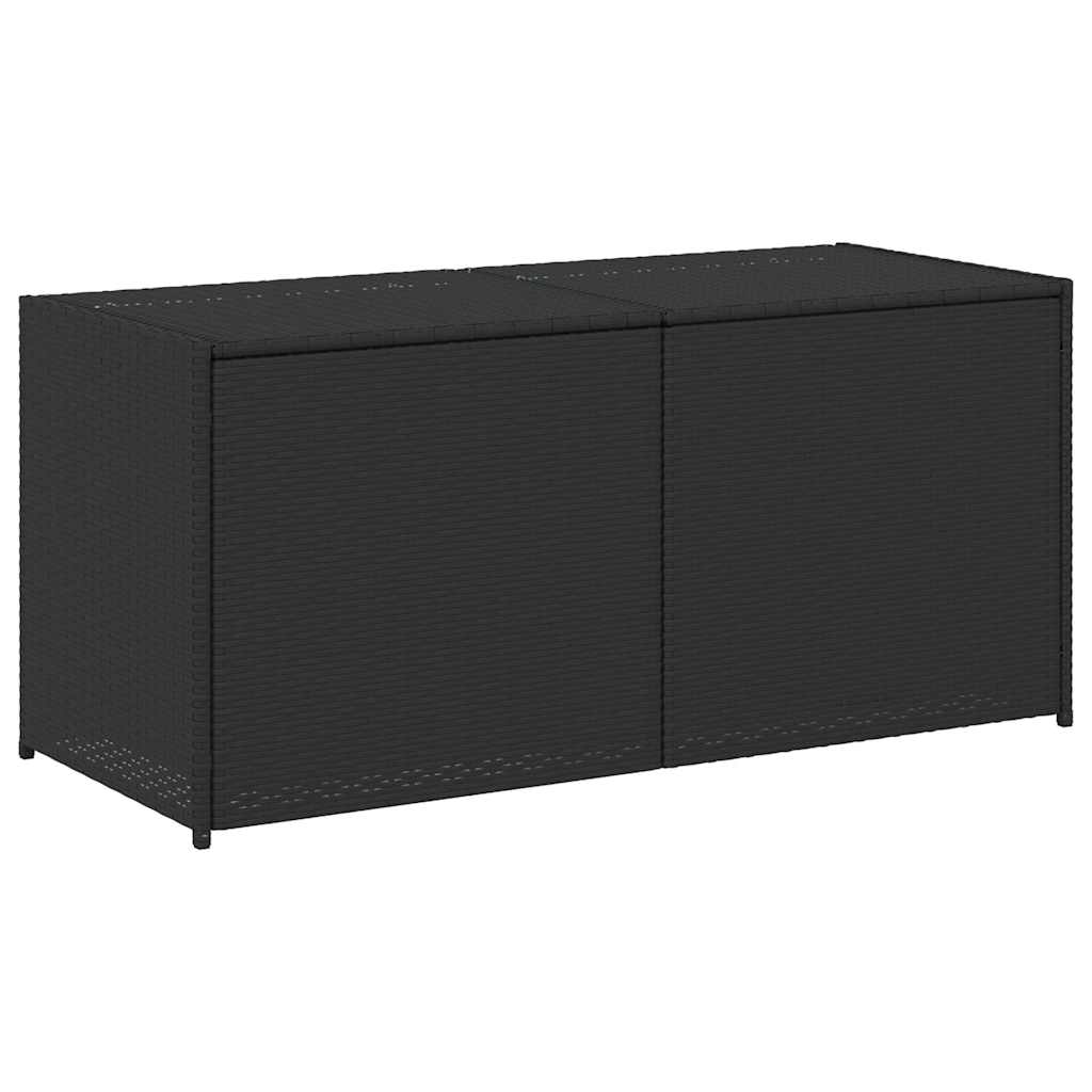 vidaXL Gartentruhe Schwarz 283L Poly Rattan