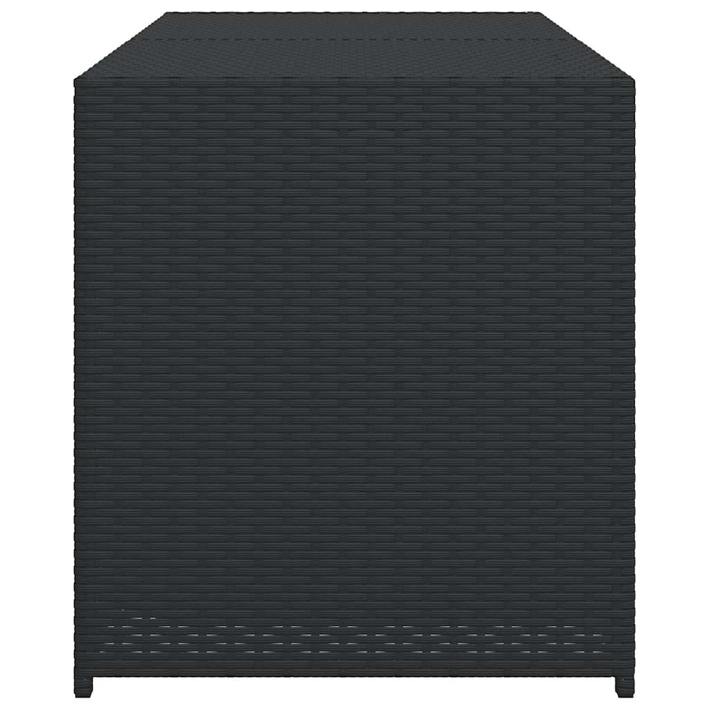 vidaXL Gartentruhe Schwarz 283L Poly Rattan