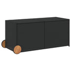 vidaXL Gartentruhe mit Rollen Schwarz 283L Poly Rattan