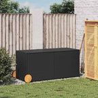 vidaXL Gartentruhe mit Rollen Schwarz 283L Poly Rattan