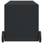 vidaXL Gartentruhe mit Rollen Schwarz 283L Poly Rattan