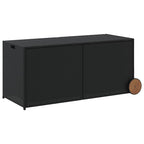 vidaXL Gartentruhe mit Rollen Schwarz 283L Poly Rattan